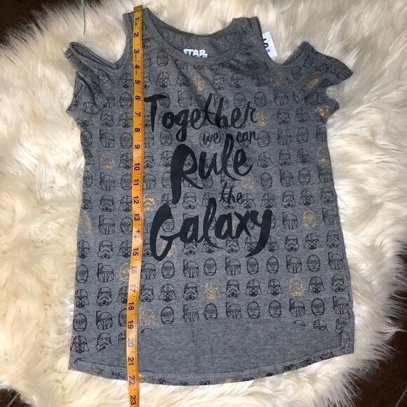 Star Wars cold shoulder hi low shirt girls LG - Picture 5 of 6